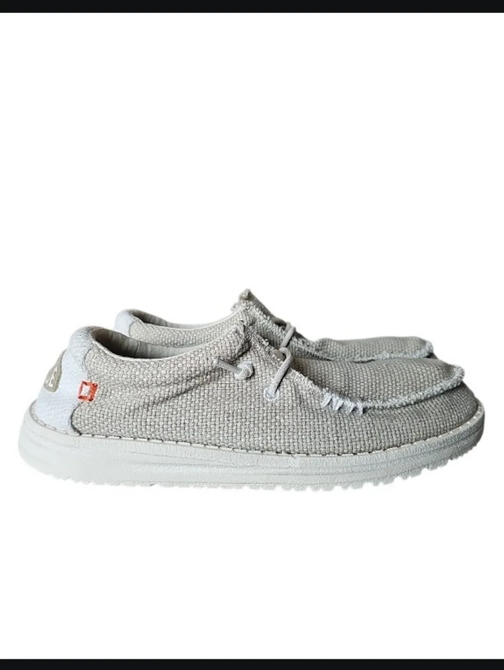 Hey Dude Wally Braided Youth Size 5 Off White Slip On Casual Comfort Shoes